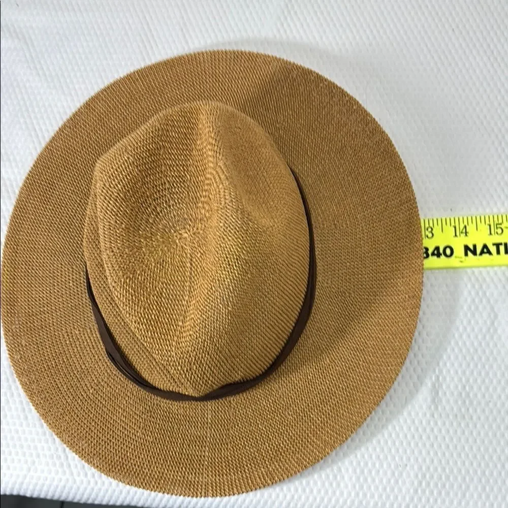 WYETH Brown Part Paper Panama Style Hat One Size